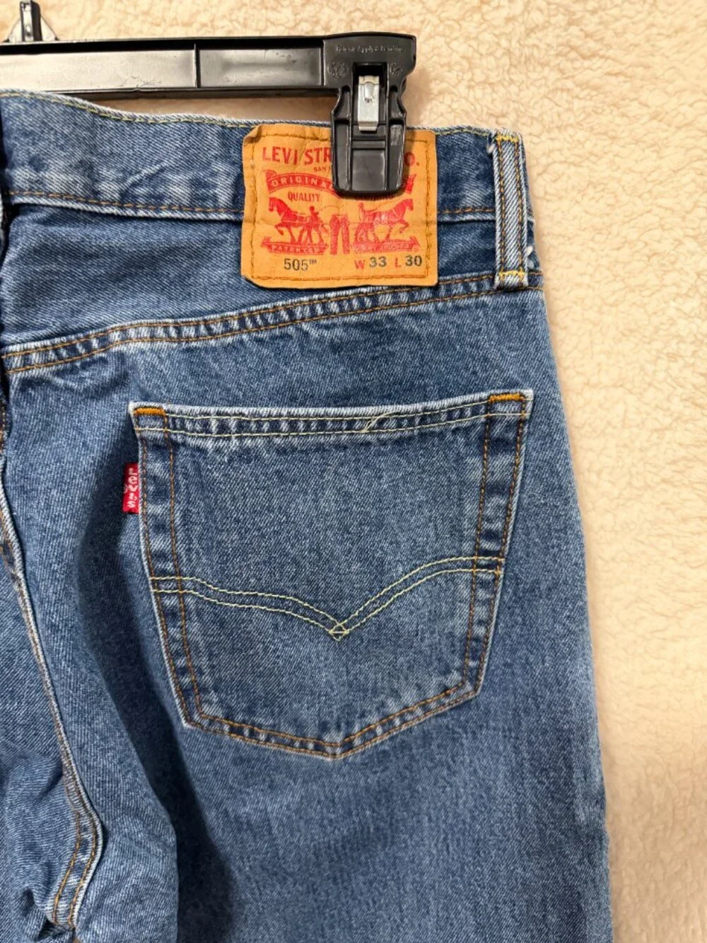 LEVI'S 505 Men's Denim Straight Jeans Size 33x30 Regular Fit EUC